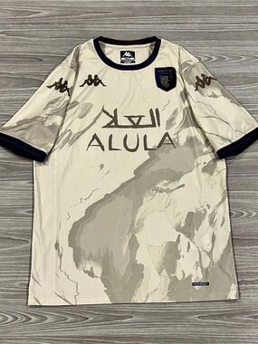 Kappa 2025/26 Al-Ula FC Club Home Soccer Jersey Cream White Men’s Size Small